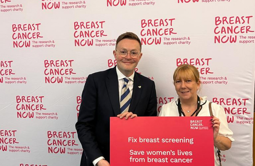 Chris Clarkson MP with Breast Cancer Now Advocate