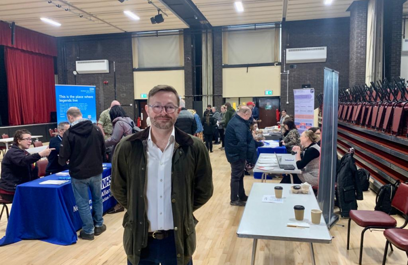 Chris at apprenticeships fair