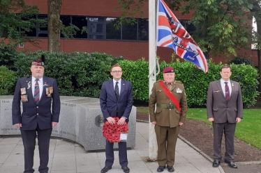 Chris Clarkson MP with Heywood Veterans Association Commemorating VJ Day 2020