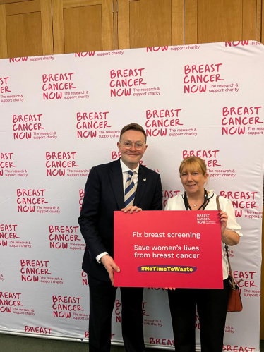 Chris Clarkson MP with Breast Cancer Now Advocate