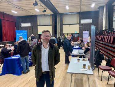 Chris at apprenticeships fair